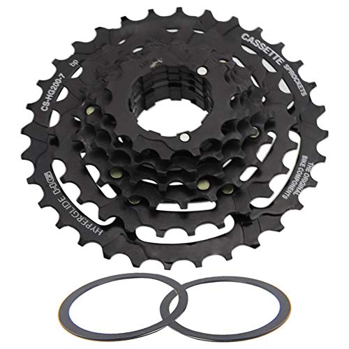 XIEJING Piñón Casette，Bicicleta Cassette Piñón 7/21 Velocidad 12-32T Bicicleta Flywheel Steel MTB Bike Road Bike Bike Cassettes Flywheel Freewheel con 2 Juntas de 2 mm