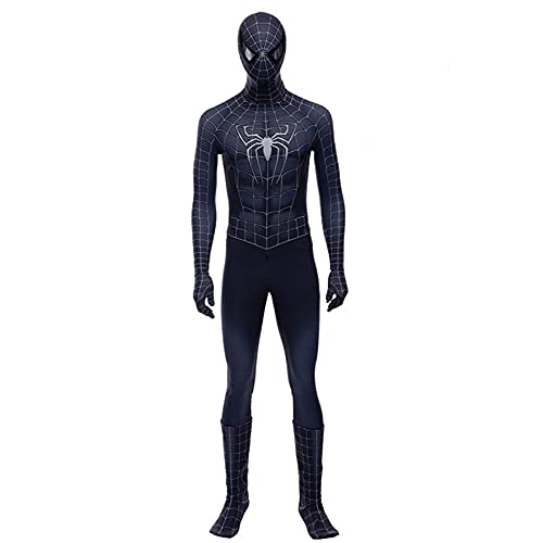 XNheadPS Fanático película Black Spiderman Body Onesies Adultos Cosplay Disfraz Niños Halloween Mono Disfraces Disfraces Black Spider Conjunto Cuerpo Completo Zapatos,Venom- XXXL/193~197cm