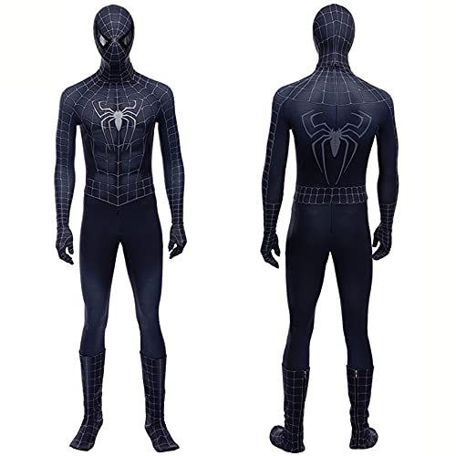 XNheadPS Fanático película Black Spiderman Body Onesies Adultos Cosplay Disfraz Niños Halloween Mono Disfraces Disfraces Black Spider Conjunto Cuerpo Completo Zapatos,Venom- XXXL/193~197cm