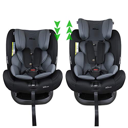 XOMAX S66 Silla de coche con Isofix I inclinable I Grupo 0+/1/2/3 I evolutiva 0-36 kg, 0-12 años I Funda extraíble y lavable I ECE R44/04