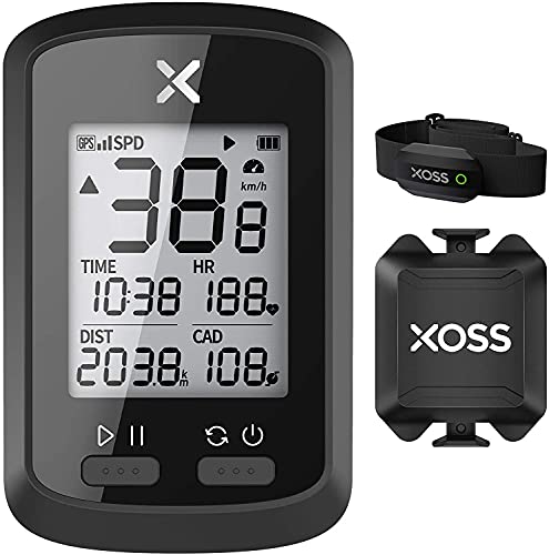 XOSS G+ Computadora GPS Inalámbrico Velocímetro Impermeable Bicicleta de Carretera MTB Bicicletas Eléctricas Bluetooth Ant + con Computadoras de Ciclismo de Cadencia (Combo 4)