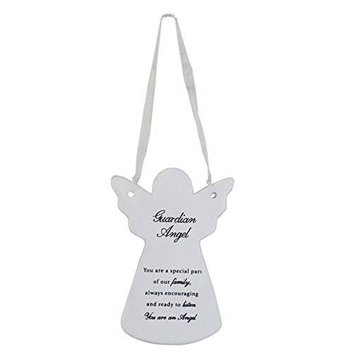 Xpressions Ángel de la Guarda mamá, Colgar en la Pared con Cinta, Placa significativa Recuerdo, Regalo Ideal para inauguración de la casa, Navidad, Año Nuevo, cerámica, Talla única