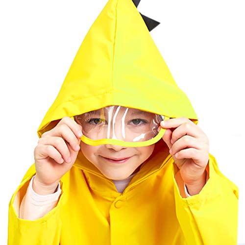 Xrten Chubasquero Poncho Impermeable, Capa de Lluvia de Dibujos Animados para niñas niños, Amarillo