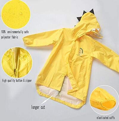 Xrten Chubasquero Poncho Impermeable, Capa de Lluvia de Dibujos Animados para niñas niños, Amarillo