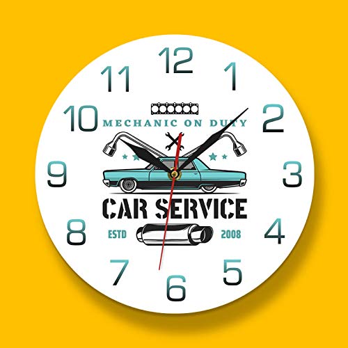 yage Mecánico de Servicio, Servicio de Coche, Garaje, Reloj de Pared Personalizado, Tienda de reparación de Coches Antiguos, Logotipo publicitario, Reloj de Pared Personalizado para señal de Coche