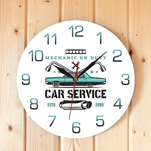 yage Mecánico de Servicio, Servicio de Coche, Garaje, Reloj de Pared Personalizado, Tienda de reparación de Coches Antiguos, Logotipo publicitario, Reloj de Pared Personalizado para señal de Coche