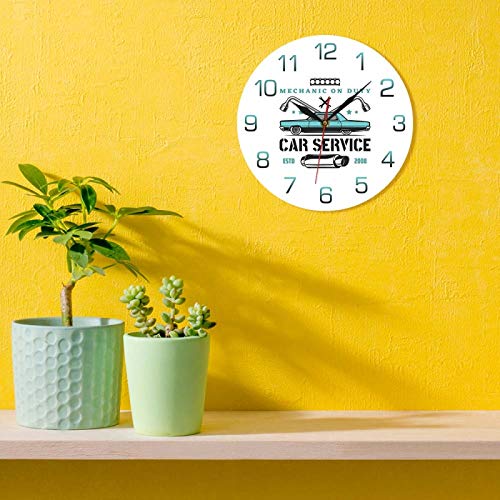 yage Mecánico de Servicio, Servicio de Coche, Garaje, Reloj de Pared Personalizado, Tienda de reparación de Coches Antiguos, Logotipo publicitario, Reloj de Pared Personalizado para señal de Coche