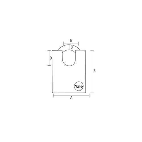 Yale Y110C/40/119/1 Candado de Seguridad con Arco Cerrado, Latonado, 40 mm