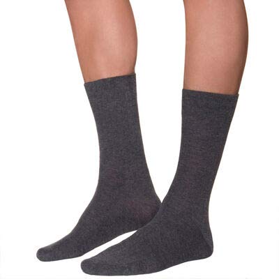 YANOIR 6/12 pares Calcetines Térmicos para Hombre/Mujer, altos de Algodón + Rizo interior (Negro, 6 pares (40-46))