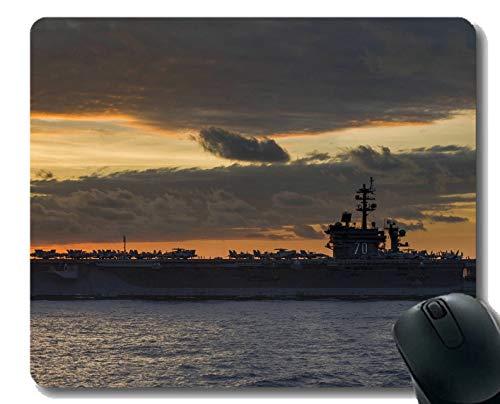 Yanteng Alfombrilla de ratón con Borde Cosido, portaequipajes USS Carl Vinson Warship Alfombrilla para ratón, Base de Goma Antideslizante