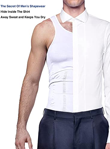 YCUEUST Hombre Camiseta Tirantes Faja Reductora Chaleco Ropa Interior Negro L