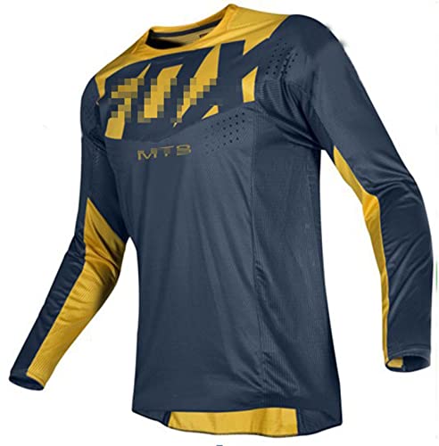 YDQY Maillot De Ciclismo De Manga Larga para Hombre Mountain Bike Motocross Jersey Camiseta De Traje De Descenso Al Aire Libre A Prueba De Viento Unisex Deportes para Primavera Y Verano