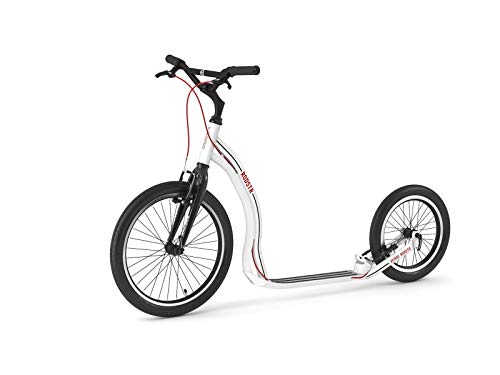 Yedoo Rodstr - Patinete hasta 150 kg, Kick Scooter con neumáticos de aire 20/16 - Patinete para adultos de aleación de aluminio con manillar ajustable, peso 7,4 kg (blanco)
