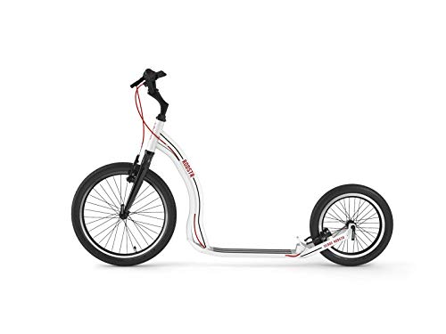 Yedoo Rodstr - Patinete hasta 150 kg, Kick Scooter con neumáticos de aire 20/16 - Patinete para adultos de aleación de aluminio con manillar ajustable, peso 7,4 kg (blanco)