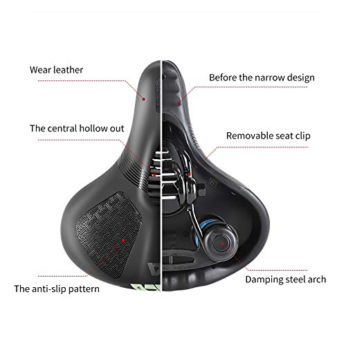 Yezytech Sillín de Bicicleta, Cómodo Asineto Ergonómico con Logotipo Reflectante para Bicicleta de Carretera de montaña, Cojín Cómodo para MTB, Bicicleta de Carretera, Montaña, Urbana, Senderismo