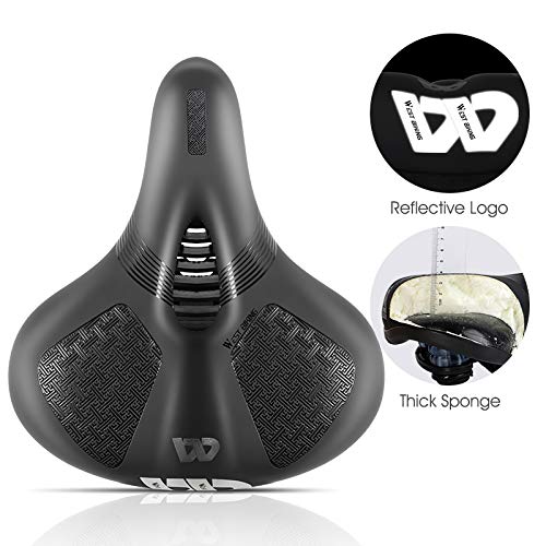 Yezytech Sillín de Bicicleta, Cómodo Asineto Ergonómico con Logotipo Reflectante para Bicicleta de Carretera de montaña, Cojín Cómodo para MTB, Bicicleta de Carretera, Montaña, Urbana, Senderismo