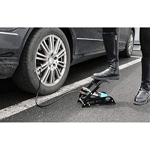 Yhjkvl Inflador de Neumáticos Pedal de Aire del Coche Bomba de Alta presión Bomba de pie portátil for el Carro del Coche de la Bicicleta de autocaravanas y Otros Inflables Compresor Aire Coche