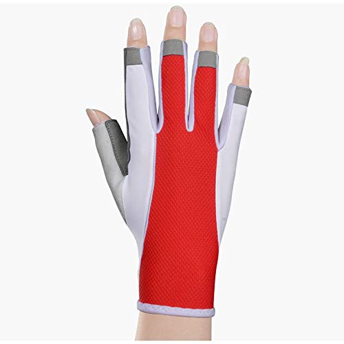 YIJIAHUI-Sport Guantes de Ciclismo Guantes de Ciclismo sin Dedos para Mujer Medio Dedo Bicis de Gel 3D Guantes Transpirables para Ciclismo MTB Ejercicio Skate Skateboard Rolle (Color : Red, Size : S)