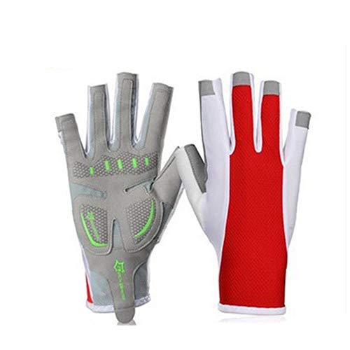 YIJIAHUI-Sport Guantes de Ciclismo Guantes de Ciclismo sin Dedos para Mujer Medio Dedo Bicis de Gel 3D Guantes Transpirables para Ciclismo MTB Ejercicio Skate Skateboard Rolle (Color : Red, Size : S)