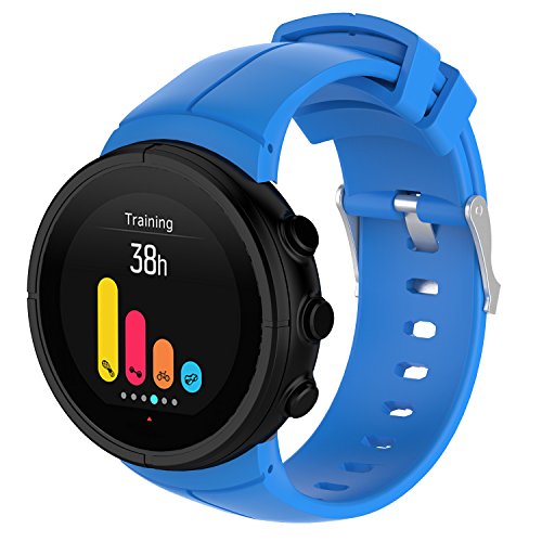 Yikamosi Compatible con Suunto Spartan Ultra Correa,liberación rápida Silicona Suave Cierre de Acero Inoxidable Correas de Repuesto para Suunto Spartan Ultra GPS Smart Watch,Azul