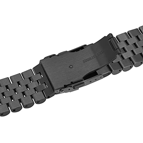 Yingshi 5 correas redondas compatibles para Garmin Fenix 6X 6X Pro Sapphire Editions Fenix 5X Plus Fenix 3 HR Saphir 26 mm acero inoxidable correa de reloj negro