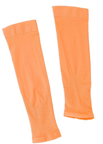 YISEVEN Mangas de Brazo Deportes Unisexo - Manga de Compresión Elástica Cubre Brazos Protección Sol UV - Manguitos Ciclismo Correr Protección Baloncesto Golf y Fútbol para Hombre y Mujer - Naranja