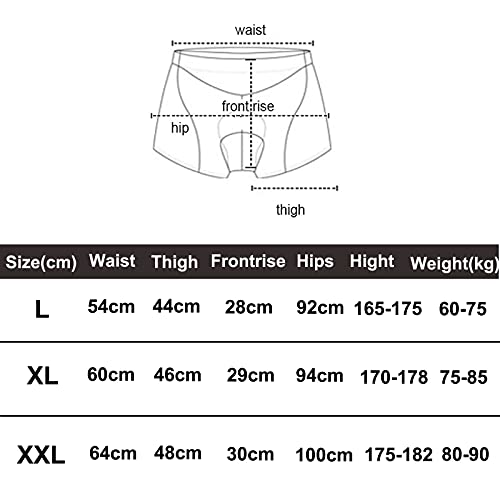 Yizhet Ciclista Pantalones 3D Esponja Acolchados Pantalones Ciclismo Transpirable de Secado Pantalón Bicicleta Cortos de Secado Rápido y Cómodos (L)