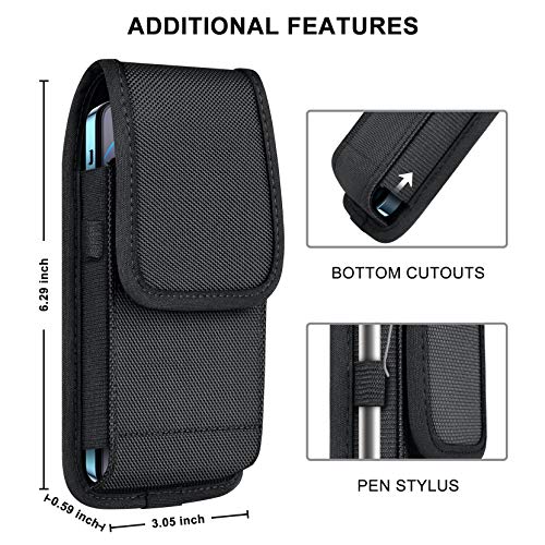 ykooe Funda para cinturón vertical con clip para iPhone Samsung Xiaomi Smartphone (XL)