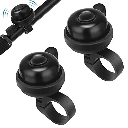 Ylinwtech 2 Piezas Timbre Clásico para Bicicleta,Mini Timbre para Bicicleta,Timbre de Bicicleta,Sonido Fuerte y Nítido,para Bicicleta,Adultos,Niños y Niñas,Ciclismo Accesorios(Negro)