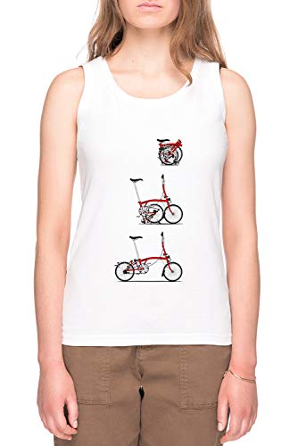 Yo Amor Mi Plegable Brompton Bicicleta Mujer Camiseta tee Blanco Women's White T-Shirt