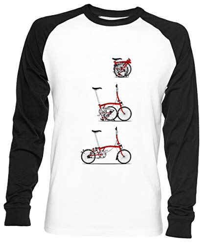 Yo Amor Mi Plegable Brompton Bicicleta Unisex Hombre Mujer Béisbol Camiseta Blanco Unisex Baseball T-Shirt