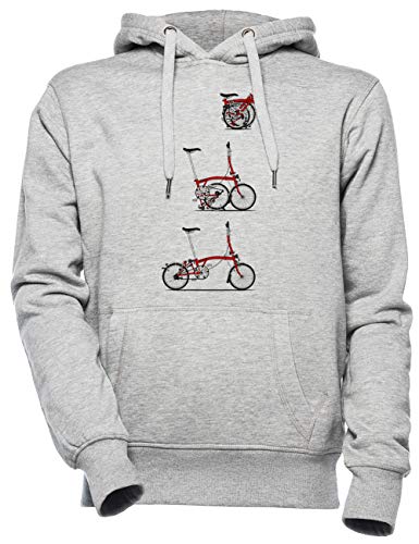 Yo Amor Mi Plegable Brompton Bicicleta Unisexo Hombre Mujer Sudadera con Capucha Gris Unisex Men's Women's Hoodie