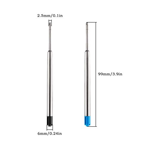 YOTINO Recambio Boligrafo 30Pcs Recambio de Bolígrafo de Metal Juegos de Bolígrafo de Bola, Recambios de Bolígrafos Metal (Azul y Negra)