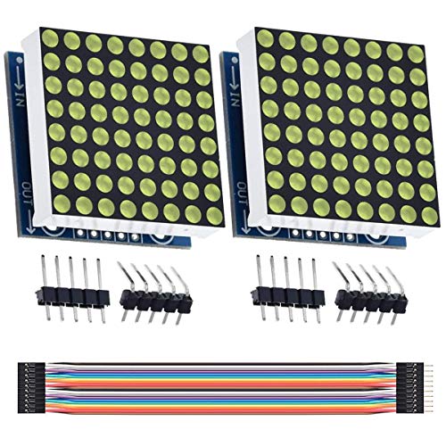 Youmile 2Pack 8x8 Dot Matrix Single Green Light MCU Control Módulo de pantalla LED para Arduino/MCU / 51 / AVR / STM32 / Raspberry Pi con cable Dupont