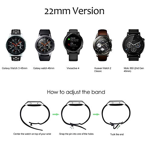 Younsea Correas Huawei Watch GT 46mm/Galaxy Watch 3 45mm, 22mm Silicona Correa para Gear S3 Frontier/Galaxy Watch 46mm/Gear S3 Classic/Vivoactive 4/TicWatch Pro/S2/E2