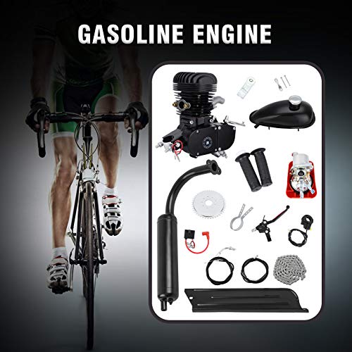 Youwise Pedal Gasolina Gas Motor Kit 100CC 2 Tiempos de Gasolina para Bicicleta Motorizada - Plata