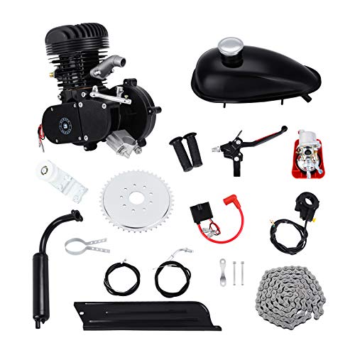 Youwise Pedal Gasolina Gas Motor Kit 100CC 2 Tiempos de Gasolina para Bicicleta Motorizada - Plata