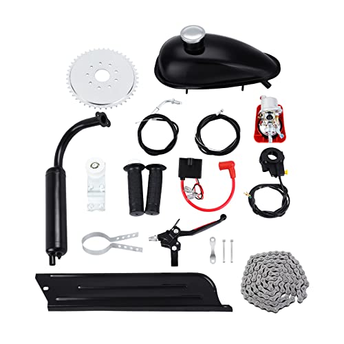 Youwise Pedal Gasolina Gas Motor Kit 100CC 2 Tiempos de Gasolina para Bicicleta Motorizada - Plata