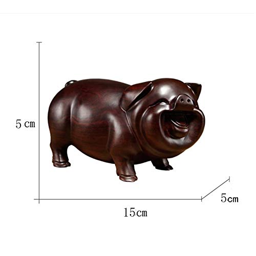 yuanyuanliu Bronce Bronceado Talla Talla Cerdo Entrega Sólido Owelve Zodiaco Animal Casa Sala De Estar Significado Decorativo Red Wood Artesan (Color : Brown, Size : 15cm)