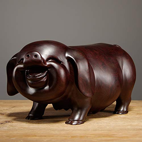 yuanyuanliu Bronce Bronceado Talla Talla Cerdo Entrega Sólido Owelve Zodiaco Animal Casa Sala De Estar Significado Decorativo Red Wood Artesan (Color : Brown, Size : 15cm)