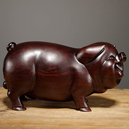 yuanyuanliu Bronce Bronceado Talla Talla Cerdo Entrega Sólido Owelve Zodiaco Animal Casa Sala De Estar Significado Decorativo Red Wood Artesan (Color : Brown, Size : 15cm)