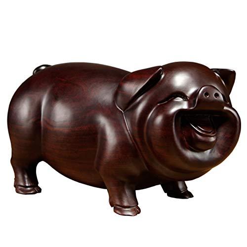 yuanyuanliu Bronce Bronceado Talla Talla Cerdo Entrega Sólido Owelve Zodiaco Animal Casa Sala De Estar Significado Decorativo Red Wood Artesan (Color : Brown, Size : 15cm)