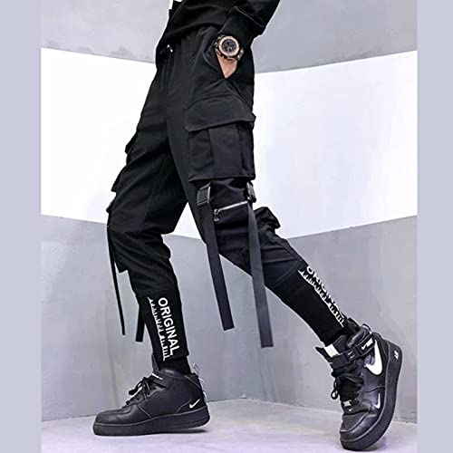 Yujun Elegante 2021 Moda Japonesa Harajuku Streetwear Pantalones de Carga para Hombres Bolsillos de Cinta Joggers Techwear Pantalones Hip Hop Hop