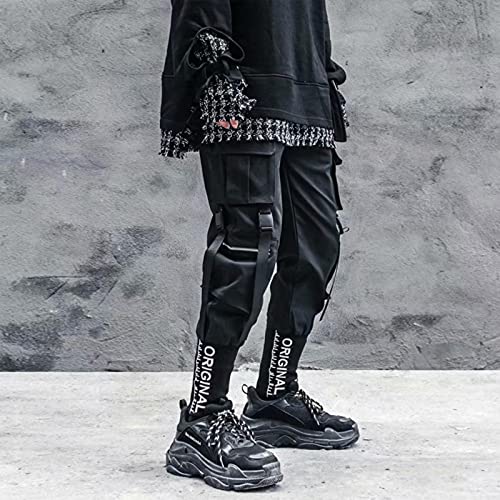 Yujun Elegante 2021 Moda Japonesa Harajuku Streetwear Pantalones de Carga para Hombres Bolsillos de Cinta Joggers Techwear Pantalones Hip Hop Hop