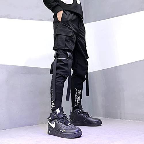 Yujun Elegante 2021 Moda Japonesa Harajuku Streetwear Pantalones de Carga para Hombres Bolsillos de Cinta Joggers Techwear Pantalones Hip Hop Hop