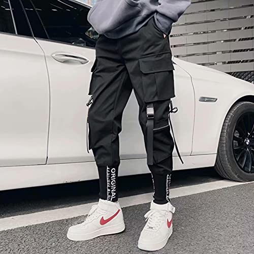 Yujun Elegante 2021 Moda Japonesa Harajuku Streetwear Pantalones de Carga para Hombres Bolsillos de Cinta Joggers Techwear Pantalones Hip Hop Hop