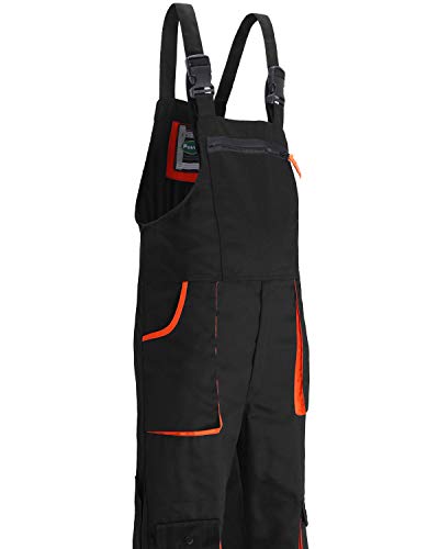 yukirtiq Hombre Pantalones de Trabajo Polialgodón Resistente Mono de Trabajo Ropa Peto de Trabajo Hombre Bolsillos Multiusos, Negro, S