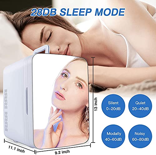 YUTGMasst Belleza Mini Frigorífico 10 litros AC/DC Portátiles Diffectored Beauty Makeup Skincare Fridge Mini frigorífico Skins Thermoeléctrico Cooler and Warmer for Skincare