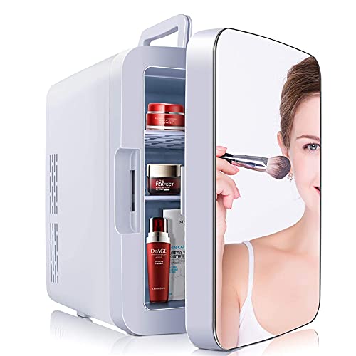 YUTGMasst Belleza Mini Frigorífico 10 litros AC/DC Portátiles Diffectored Beauty Makeup Skincare Fridge Mini frigorífico Skins Thermoeléctrico Cooler and Warmer for Skincare