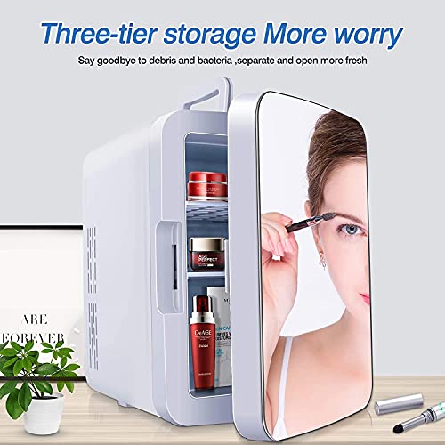 YUTGMasst Belleza Mini Frigorífico 10 litros AC/DC Portátiles Diffectored Beauty Makeup Skincare Fridge Mini frigorífico Skins Thermoeléctrico Cooler and Warmer for Skincare